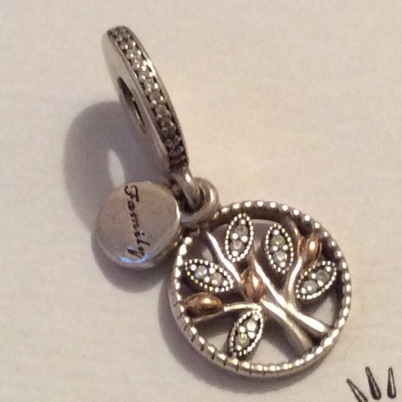Pandora Family Tree charm two tone 14K gold and silver - Picture 3 of 5